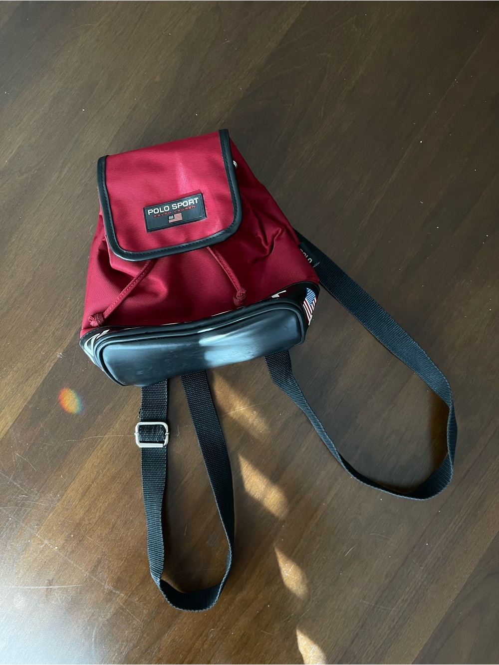 Polo by Ralph Lauren Red Sling Backpack with Black Trim